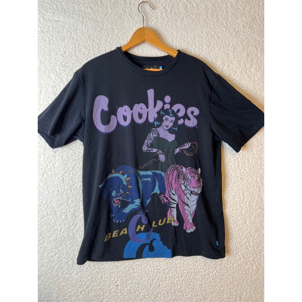 Cookies Beach Club Island Graphic T-Shirt Mens Medium Black Streetwear Tee